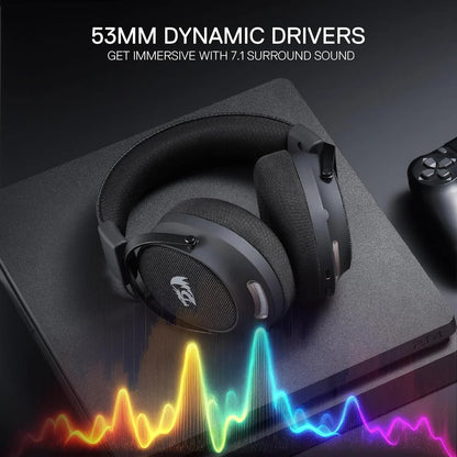 Redragon h858 3-mode wireless gaming headset 7.1 surround sound + redragon