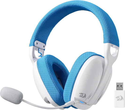Redragon h878 3-mode wireless blue lighting gaming headset - lightweight - 7.1