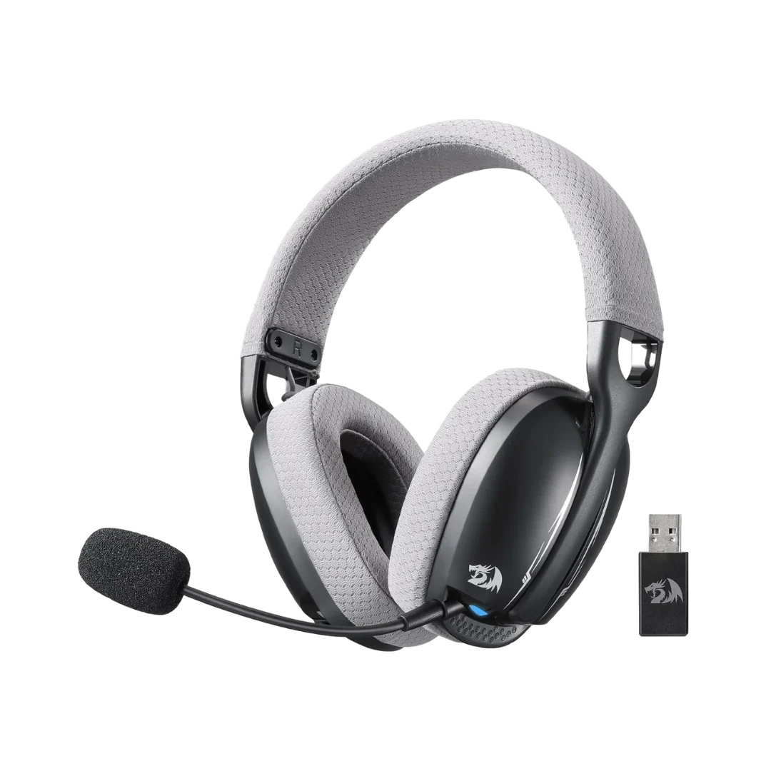 Redragon h878 3-mode wireless blue lighting gaming headset - lightweight - 7.1