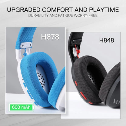 Redragon h878 3-mode wireless blue lighting gaming headset - lightweight - 7.1