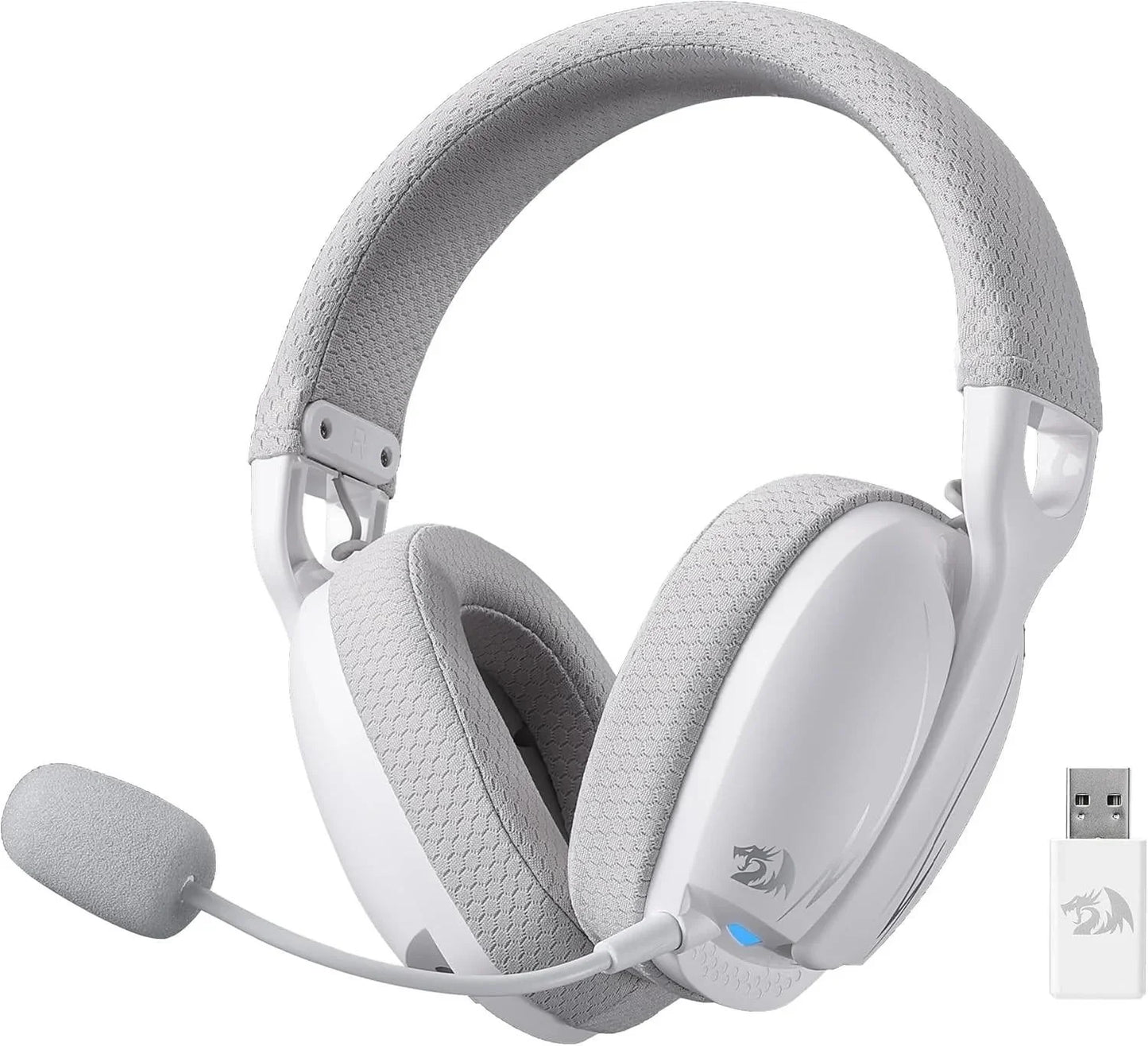 Redragon h878 3-mode wireless blue lighting gaming headset - lightweight - 7.1