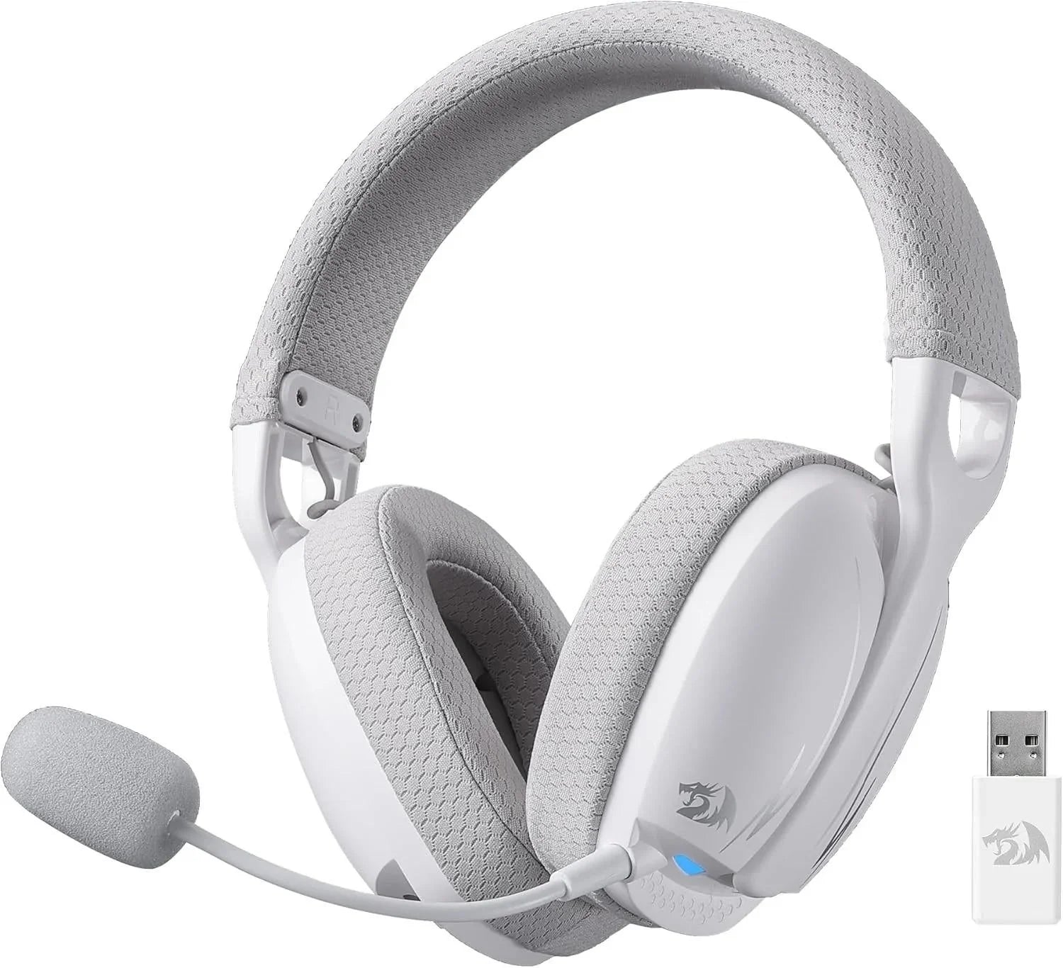 Redragon h878 3-mode wireless blue lighting gaming headset - lightweight - 7.1