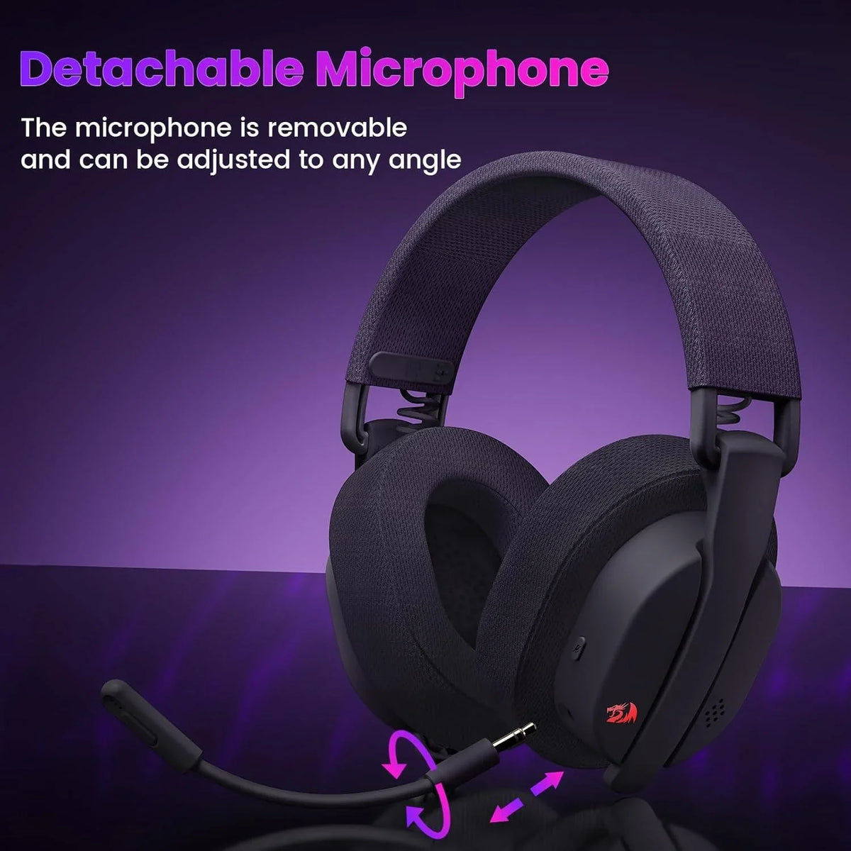 Redragon h888 wireless gaming headset with 7.1 surround sound tri-mode gaming