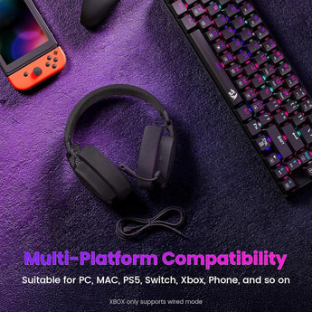 Redragon h888 wireless gaming headset with 7.1 surround sound tri-mode gaming