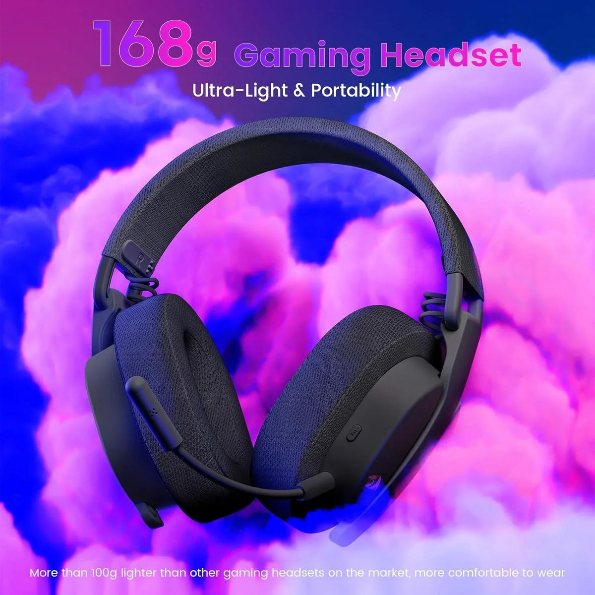 Redragon h888 wireless gaming headset with 7.1 surround sound tri-mode gaming