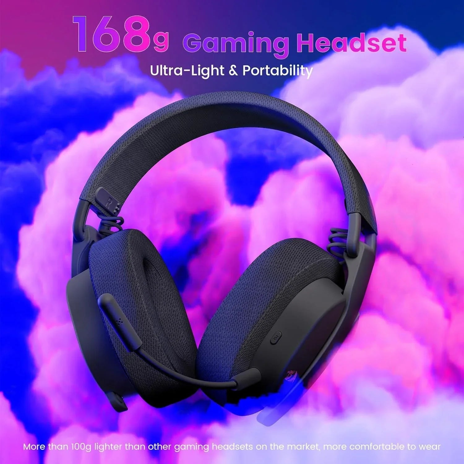 Redragon h888 wireless gaming headset with 7.1 surround sound tri-mode gaming