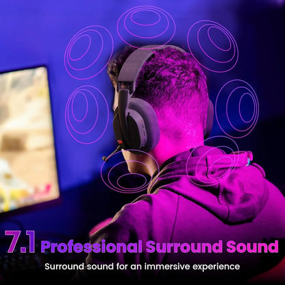 Redragon h888 wireless gaming headset with 7.1 surround sound tri-mode gaming