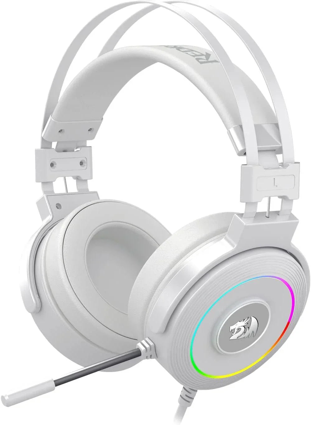 Redragon lamia 2 h320 white usb rgb gaming headset w/stand headsets