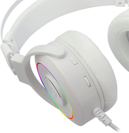 Redragon lamia 2 h320 white usb rgb gaming headset w/stand headsets