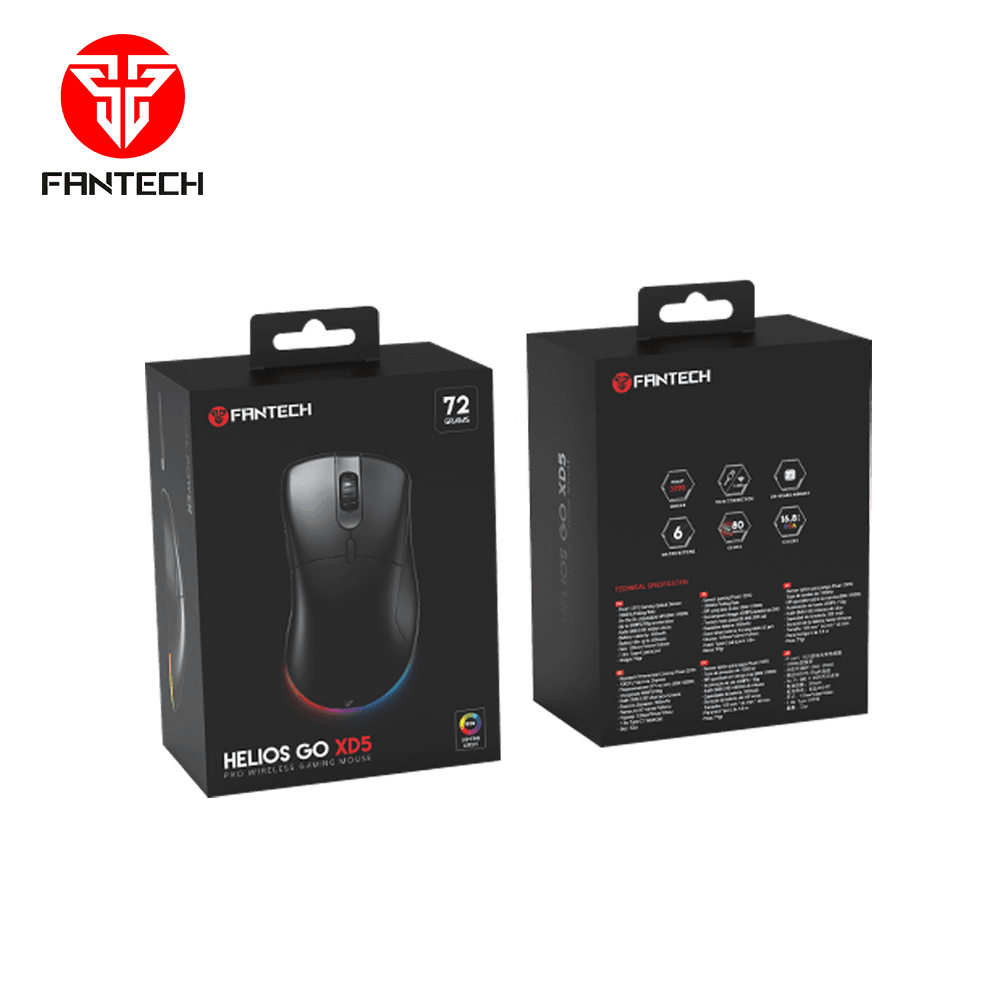 Helios xd5 ergonomic gaming mouse wireless