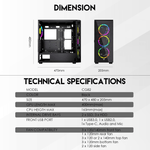 HEXA XL CG82 FULL TOWER CASE WITH FREE 4 PCS FRGB FAN Tower Case & Monitor