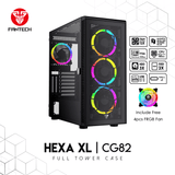 Hexa xl cg82 full tower case with free 4 pcs frgb fan JOD 55