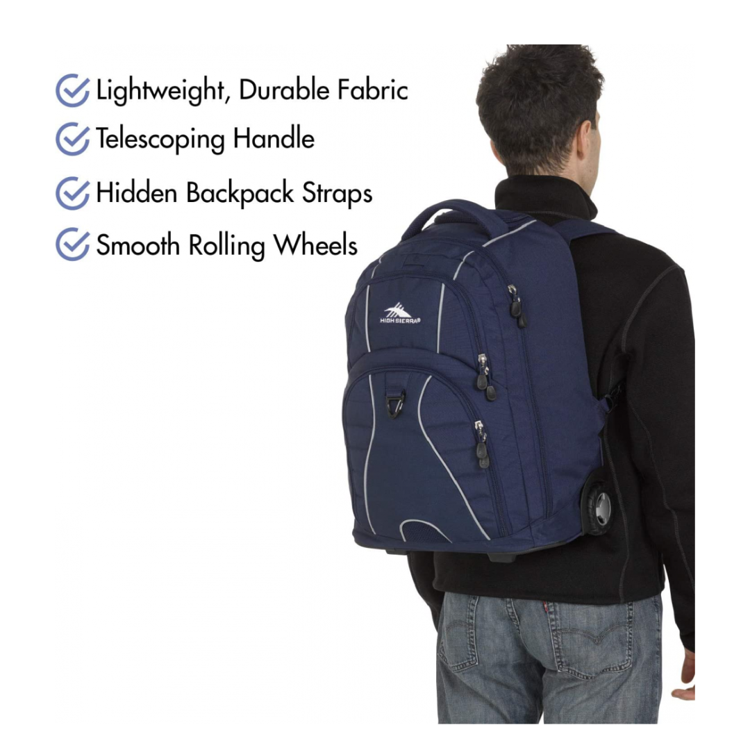 High sierra blue icon slim wheeled backpack - Fun Touch