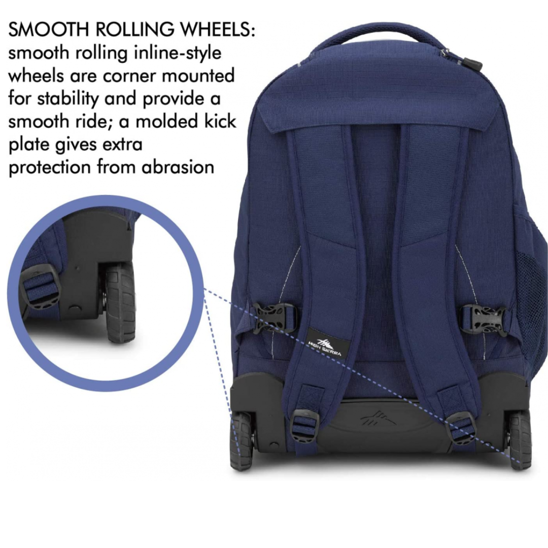 High sierra blue icon slim wheeled backpack - Fun Touch