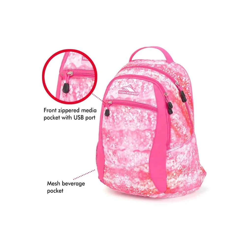 High sierra curve backpack effervescent/flamingo curve