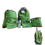 High sierra curve wheeled backpack set (6 pc) green - Fun Touch