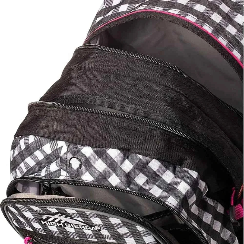High sierra fat boy backpack rvmp gingham/flamingo
