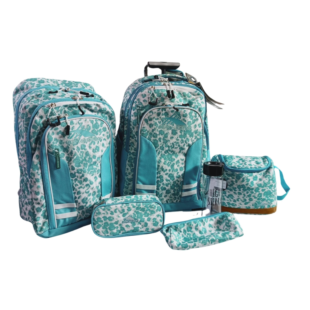 High sierra printed trolley backpack set (6 pc) - Fun Touch