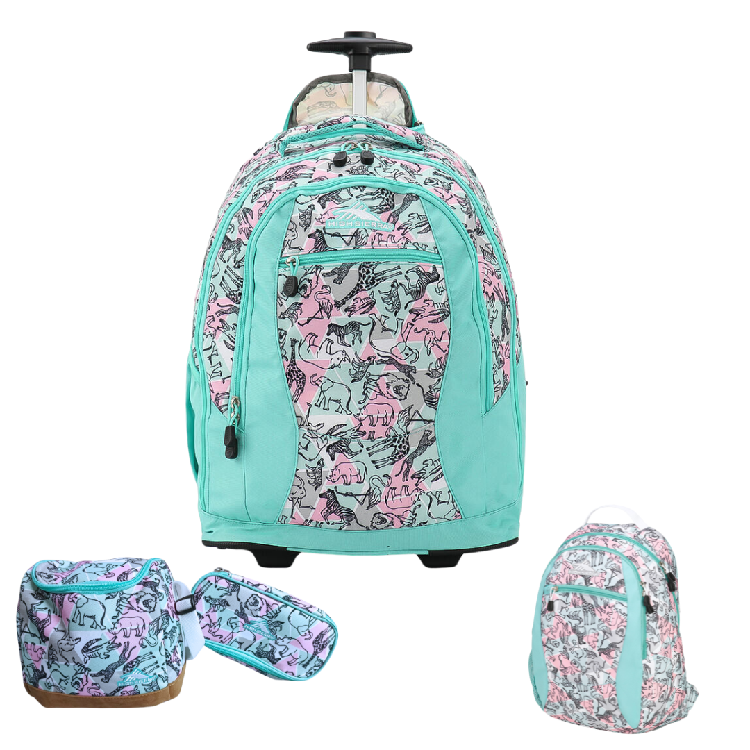 High sierra safari wheeled backpack set (4 pc) - Fun Touch