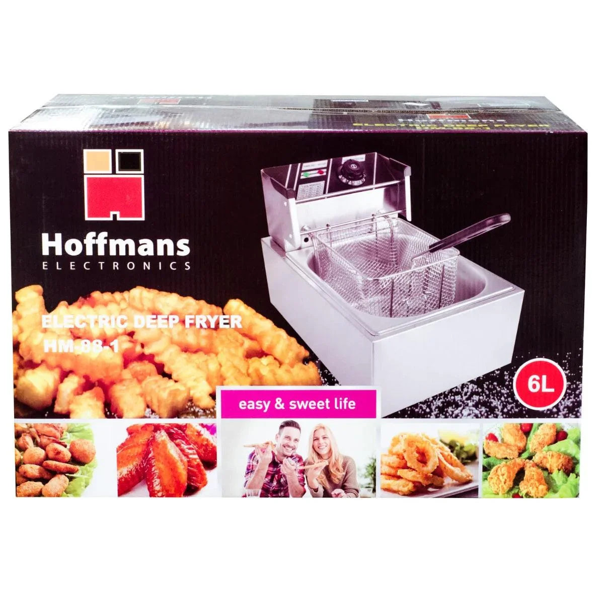 Electric deep fryer 6l single tank hoffmans hm-88-1 deep fryers