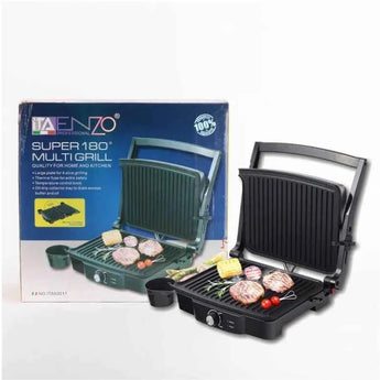 Enzo italy 180 degree opening 2000w contact steak & waffle grill electric