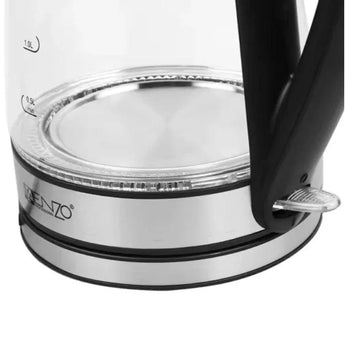 Enzo italy glass heater with led lighting and stainless steel body