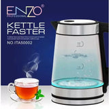 Enzo italy glass heater with led lighting and stainless steel body