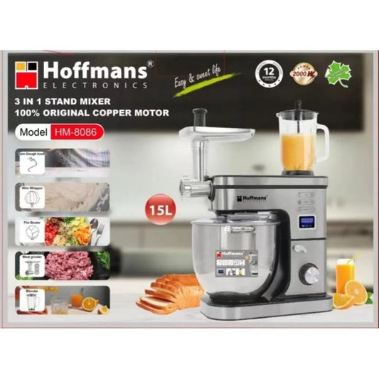 Hoffmans 15l 3 in 1 high quality industrial stand mixer blender & meat grinder