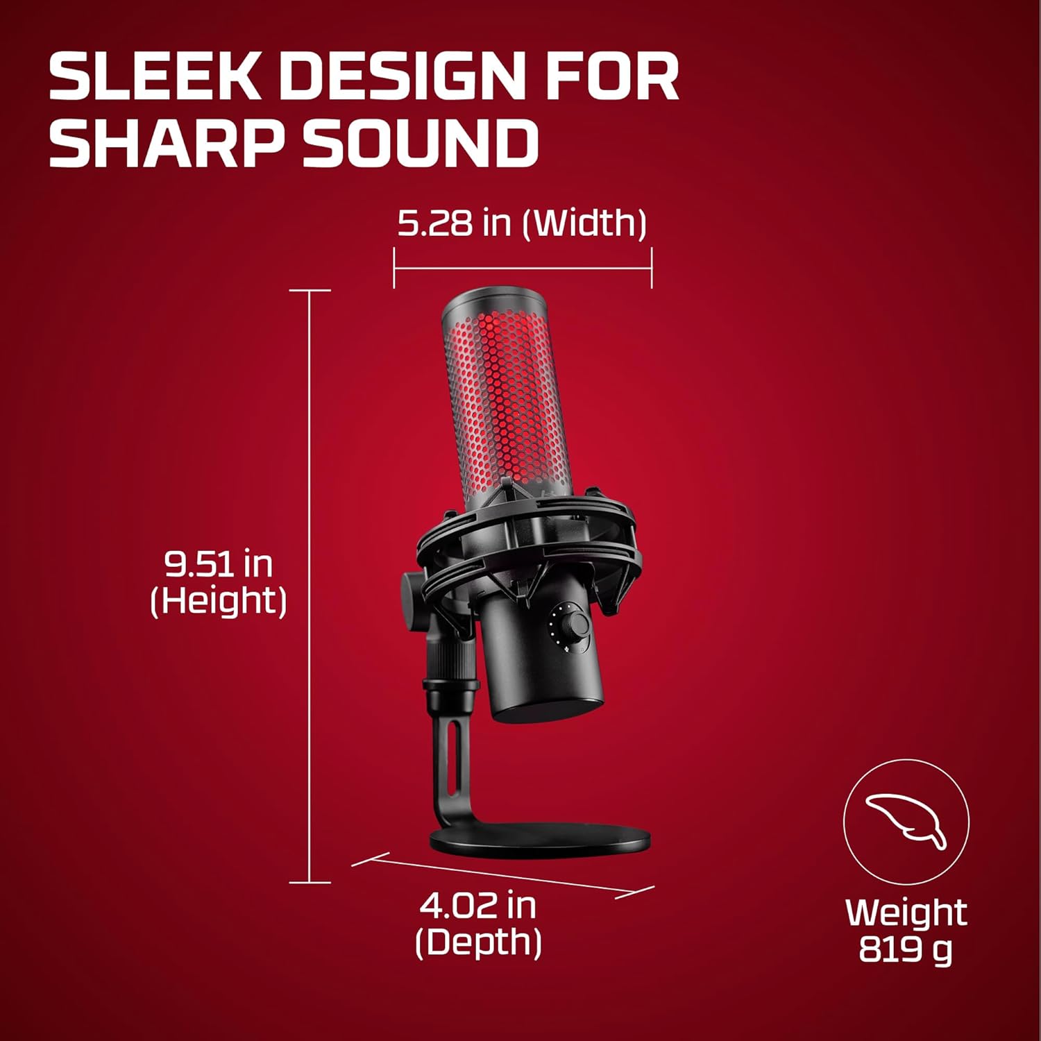 HyperX QuadCast 2 – USB Microphone for Gaming Streaming and Podcasting