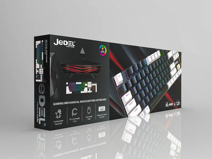 Jedel full size 104 keys wired mechanical keyboard with blue switch metal