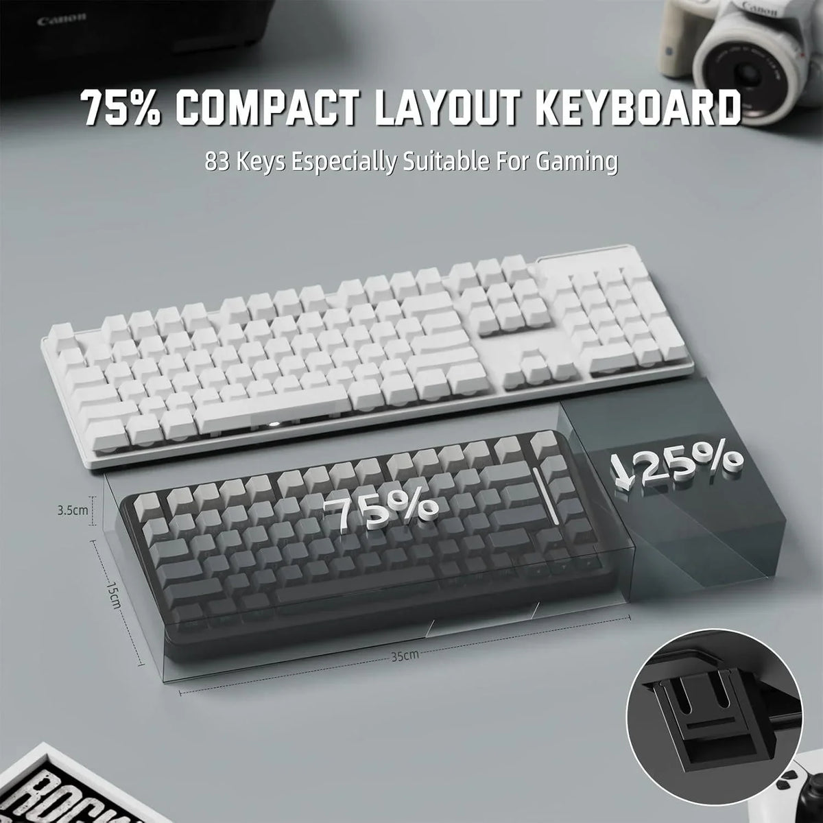 Attack shark m86 wireless mechanical keyboard 75% layout gasket custom