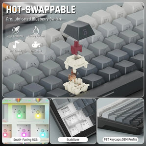 Attack shark m86 wireless mechanical keyboard 75% layout gasket custom