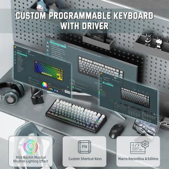 Attack shark m86 wireless mechanical keyboard 75% layout gasket custom