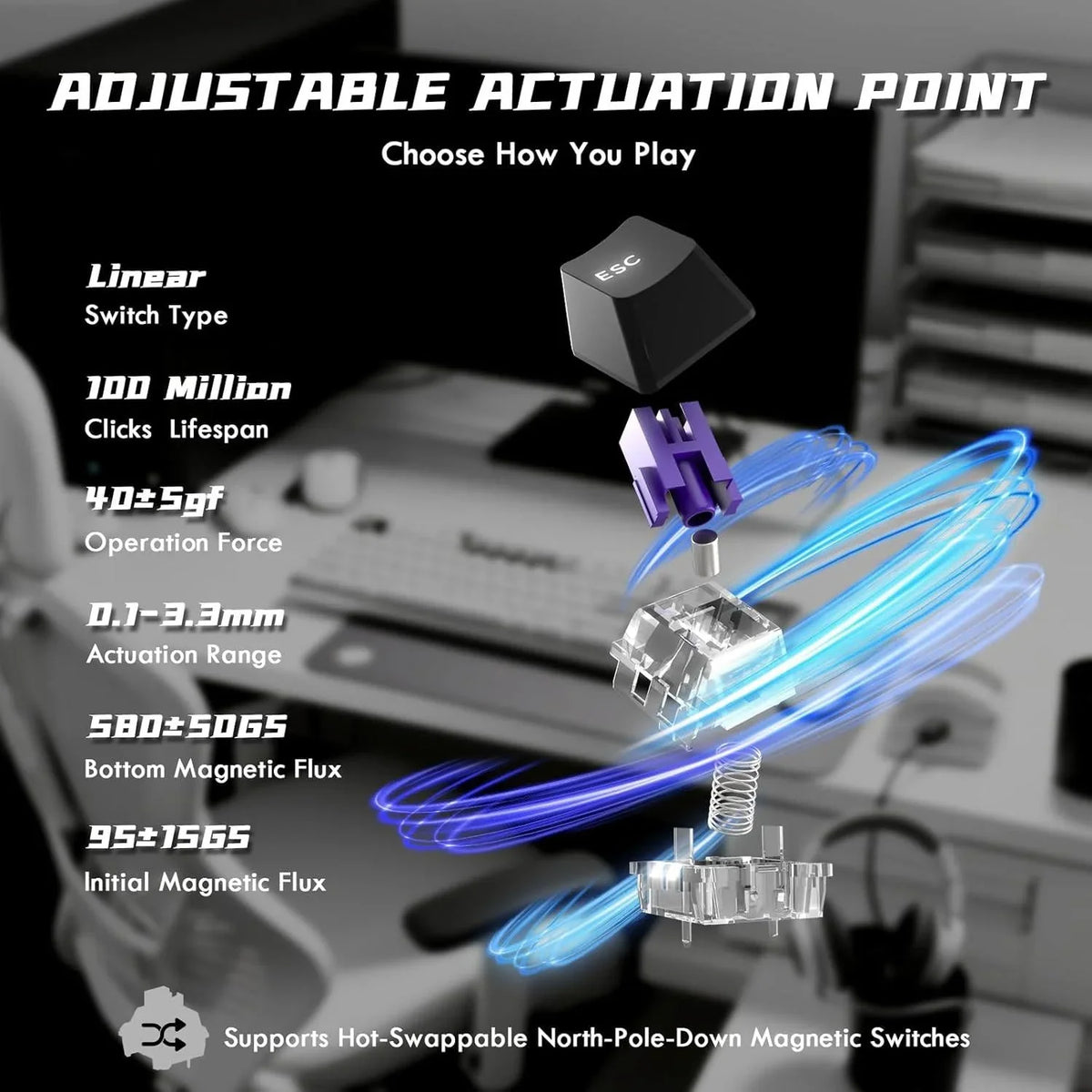 Attack shark r85 he wired 75% hall effect rapid trigger mechanical rgb gaming