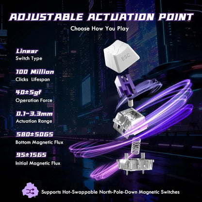 Attack shark r85he wired 75% hall effect rapid trigger mechanical rgb gaming