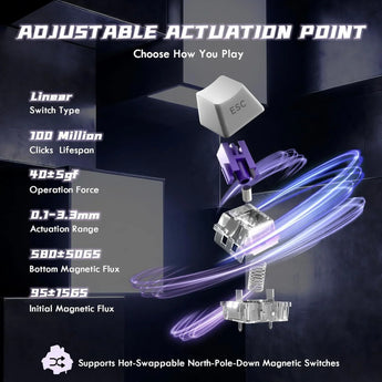 Attack shark r85he wired 75% hall effect rapid trigger mechanical rgb gaming