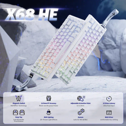 Attack shark x68 he rapid trigger mechanical gaming keyboard 60% wired tkl