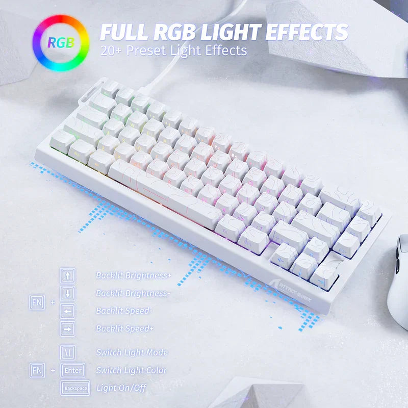 Attack shark x68 he rapid trigger mechanical gaming keyboard 60% wired tkl