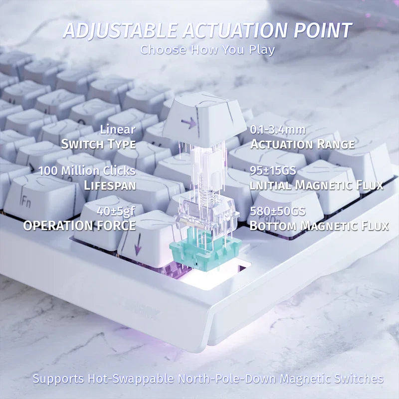 Attack shark x68 he rapid trigger mechanical gaming keyboard 60% wired tkl