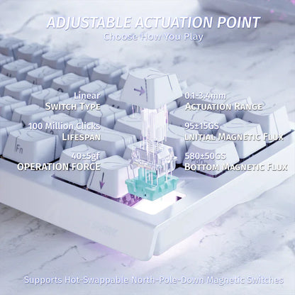Attack shark x68 he rapid trigger mechanical gaming keyboard 60% wired tkl