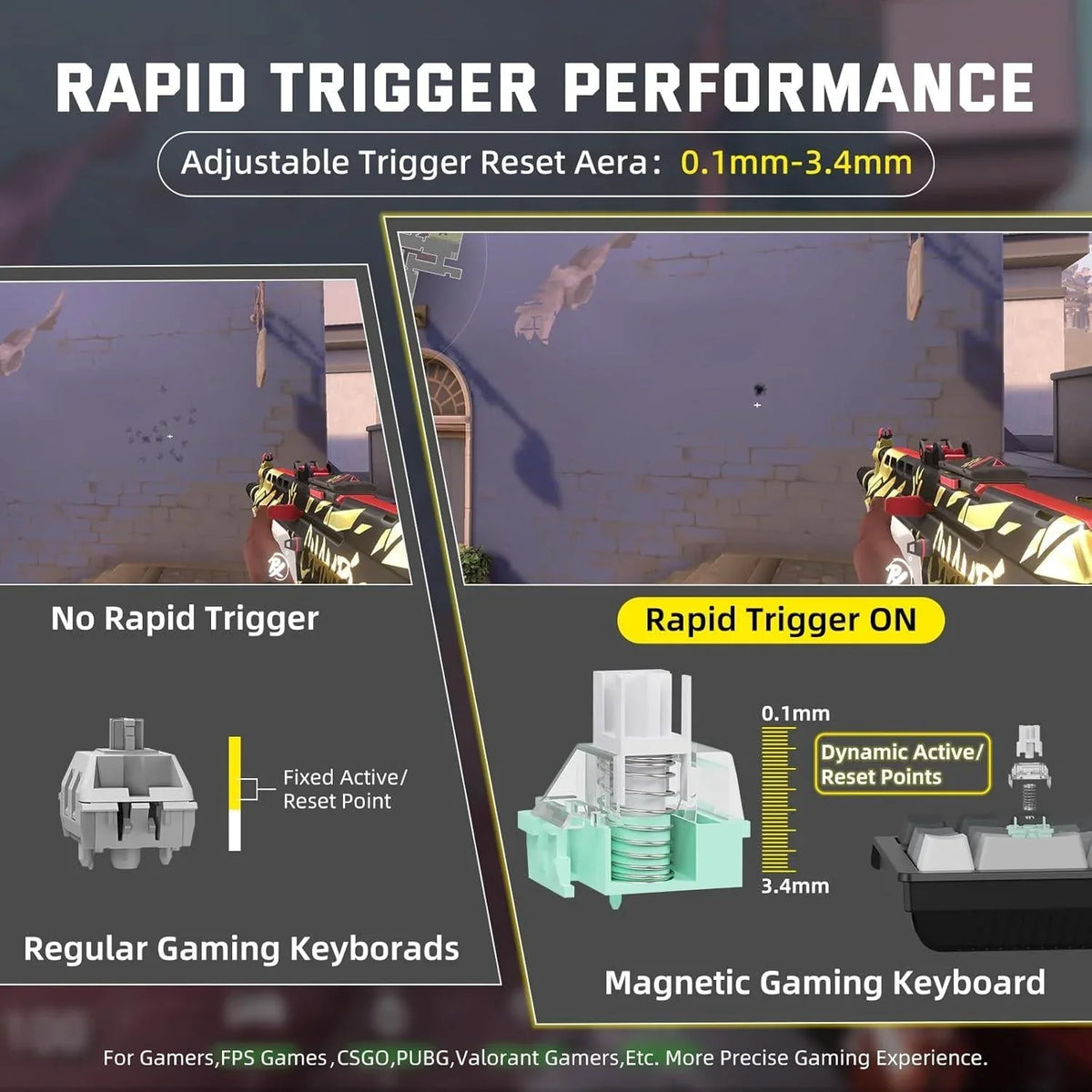Attack shark x68 pro he wireless rapid trigger gaming keyboard with adjustable