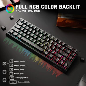 Attack shark x68 pro he wireless rapid trigger gaming keyboard with adjustable