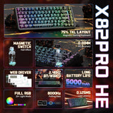 Attack shark x82 pro he wireless rapid trigger rgb mechanical gaming keyboard