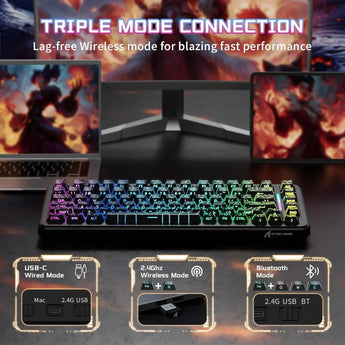 Attack shark x82 pro he wireless rapid trigger rgb mechanical gaming keyboard
