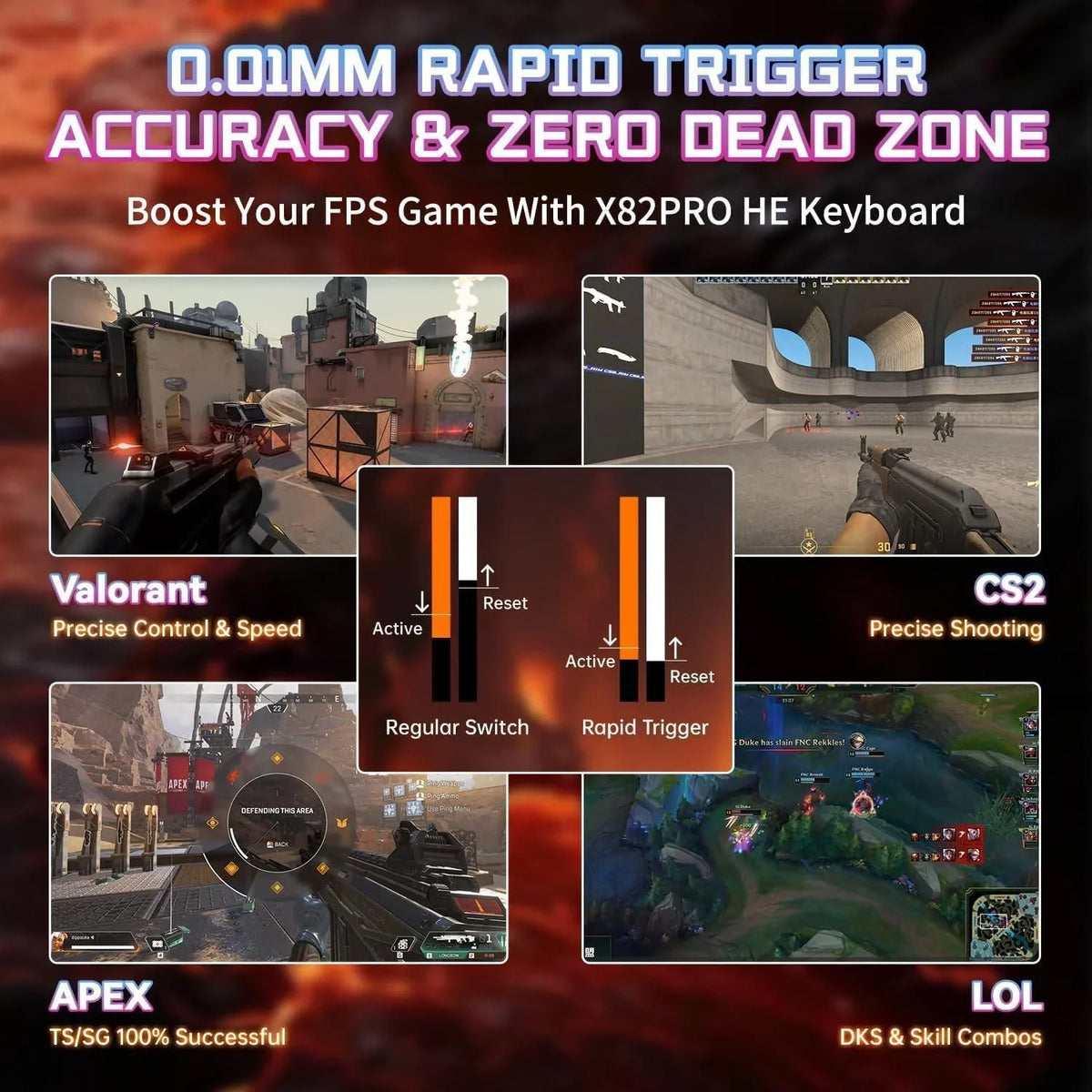 Attack shark x82 pro he wireless rapid trigger rgb mechanical gaming keyboard