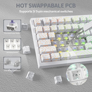 Attack shark x820 ultra 75% wireless gaming mechanical keyboard hot-swappable
