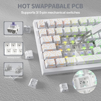 Attack shark x820 ultra 75% wireless gaming mechanical keyboard hot-swappable