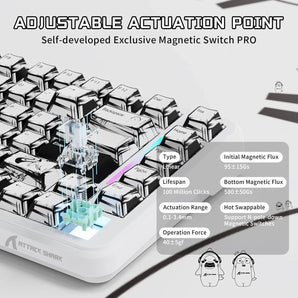 Attack shark x82pro he wireless rapid trigger rgb mechanical gaming keyboard
