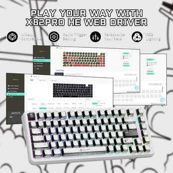 Attack shark x82pro he wireless rapid trigger rgb mechanical gaming keyboard