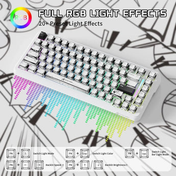 Attack shark x82pro he wireless rapid trigger rgb mechanical gaming keyboard